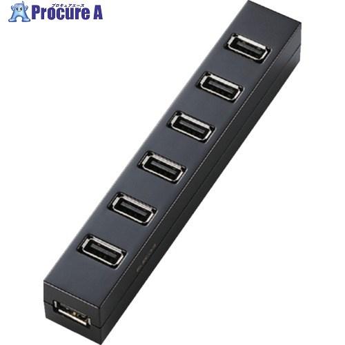 ELECOM マグネット付セルフ＆バス対応7ポートUSB2.0ハブ(ブラック)  ▼541-2129...