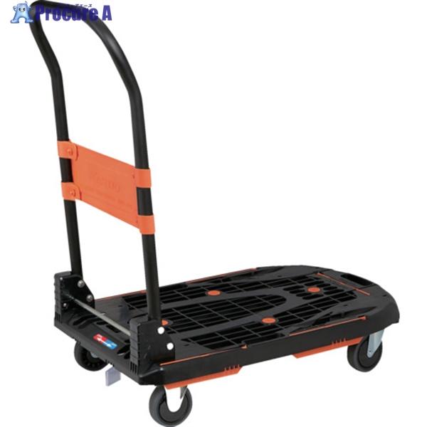 TRUSCO 樹脂台車 カルティオ(新型) 780X490 折畳 ブラック 樹脂ストッパー付  ▼5...