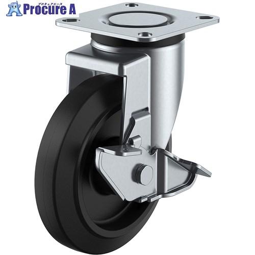 ユーエイ プレート式 自在 キャスター ゴム 車輪径150mm ストッパー付き SILENTタイプ ...