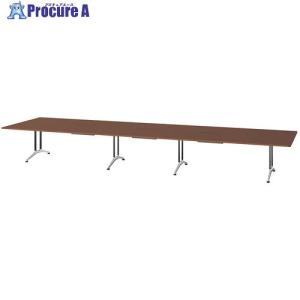 NAIKI ミーティングテーブル(配線付 KDF型/天板:ダークウォールナット 脚:ブラック/W5600×D1500×H714 ■▼657-5386 KDF5615AH-WN 1台