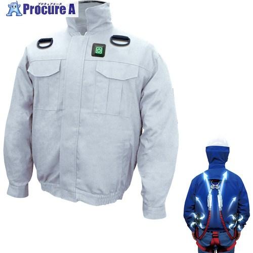 ブレイン 7.4V胸スイッチ式綿100％空調エアコン服R(フルハーネス対応)服のみ シルバー XLサ...
