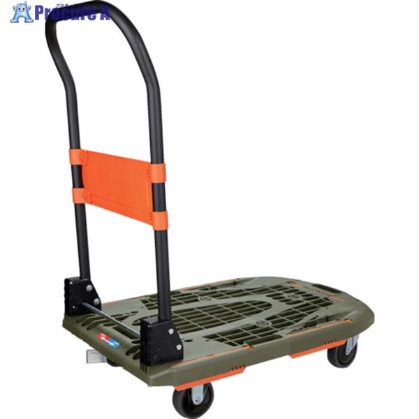 TRUSCO 樹脂台車 カルティオ(新型) 780X490 折畳 オリーブドラブ 樹脂ストッパー付 ...