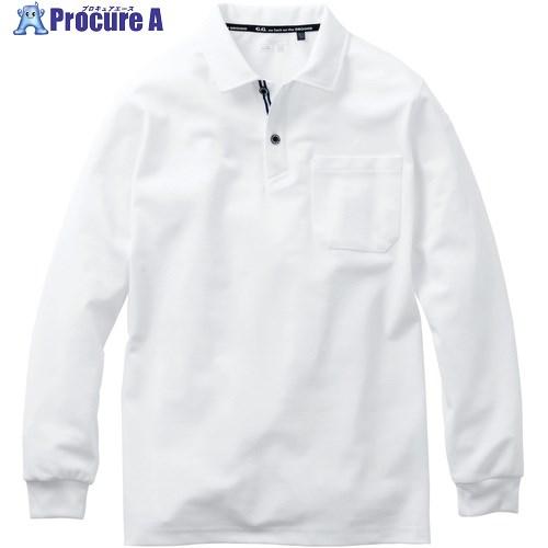 G.G. 7325-50 長袖ポロシャツ(胸ポケット付き) ホワイト 4L  ■▼674-8603 ...