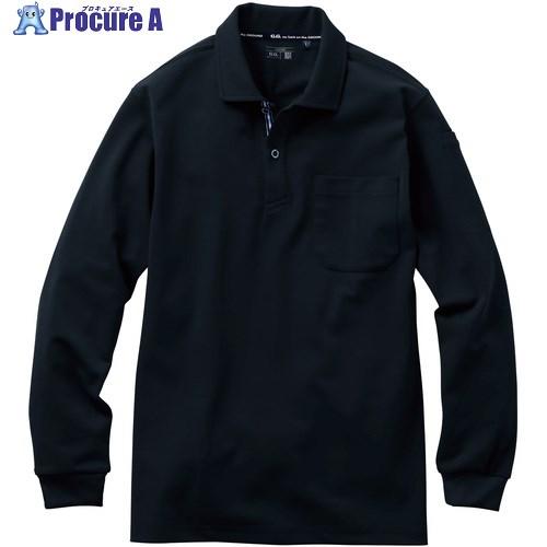 G.G. 7325-50 長袖ポロシャツ(胸ポケット付き) ブラック 4L  ■▼674-8654 ...