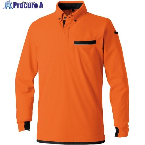 SOWA 7335-50 長袖ボタンダウンポロシャツ(胸ポケット付き) オレンジ 4L  ■▼675...