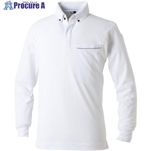 SOWA 7335-50 長袖ボタンダウンポロシャツ(胸ポケット付き) ホワイト 4L  ■▼675...