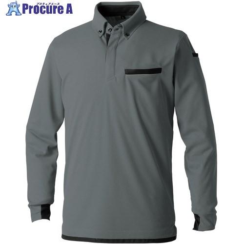 SOWA 7335-50 長袖ボタンダウンポロシャツ(胸ポケット付き) チャコールグレー 4L  ■...