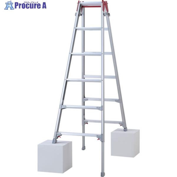ハセガワ 脚部伸縮式アルミはしご兼用脚立 ワンタッチバー RYZ型 6段(10888)  ▼678-...