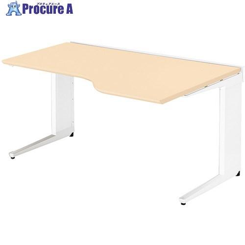 NAIKI 平デスク(右ウェーブタイプ) トリアス TR型/天板:シルクウッド 本体:クリアーホワイ...