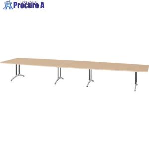 NAIKI ミーティングテーブル(配線無 KDF型/天板:サンドウォールナット 脚:ブラック/W5600×D1500×H714 ■▼681-2358 KDF5615B-SDW 1台