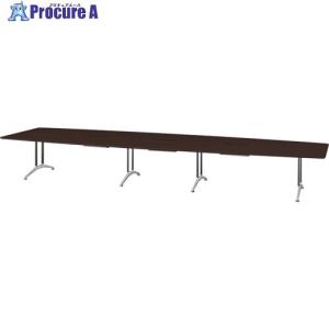 NAIKI ミーティングテーブル(配線付 KDF型/天板:マスターオーク 脚:ブラック/W5600×D1500×H714 ■▼681-2369 KDF5615BH-MO 1台