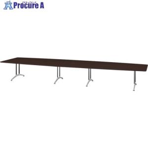 NAIKI ミーティングテーブル(配線無 KDF型/天板:マスターオーク 脚:ブラック/W5600×D1500×H714 ■▼681-2429 KDF5615B-MO 1台