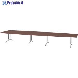 NAIKI ミーティングテーブル(配線無 KDF型/天板:ダークウォールナット 脚:ブラック/W5600×D1500×H714 ■▼681-3910 KDF5615B-WN 1台