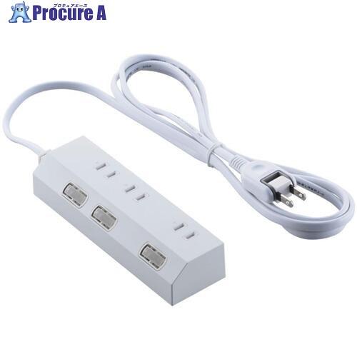 ELECOM 個別スイッチタップ 雷サージ付き ホコリシャッター付き 3個口 2m ホワイト  ■▼...