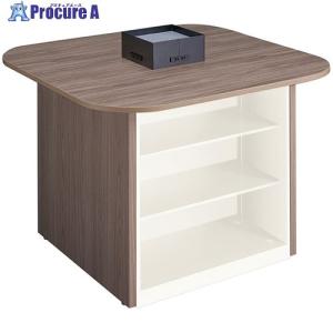 NAIKI キャビネットカウンター CF型/脚:ショコラアッシュ/天板:ショコラアッシュ 幕板:ホワイト/W1400×D1400 ■▼693-2210 CFH1414SPB-CACA-W 1台