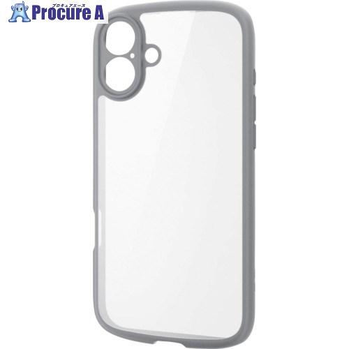 ELECOM iPhone 16 Plus用タフスリムライトケース フレームカラー 背面クリア 極限...
