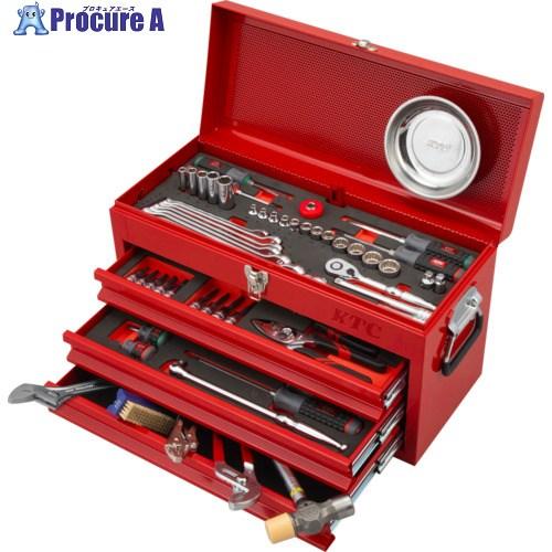 KTC 【2026SKSALE】 9.5sq.スタンダードセット[80点](3段3引出し)レッド (...