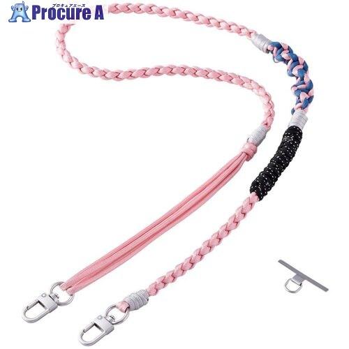 ELECOM スマホショルダーストラップ ストラップホールシート付属 編み物 ピンク  ■▼704-...