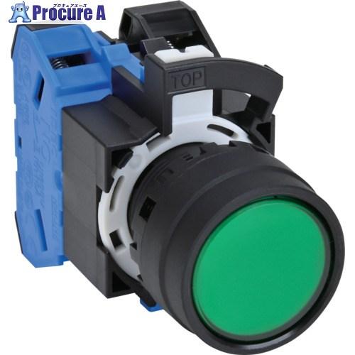 IDEC Φ22照光押しボタンスイッチ モメンタリ 平型 緑  ■▼704-8085 HW1L-M1...