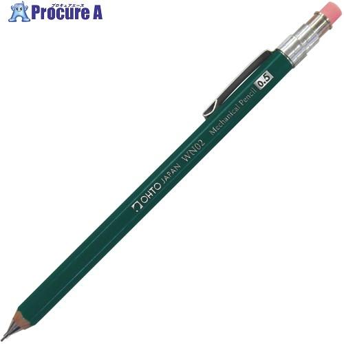 OHTO シャープペンシル 木軸シャープ消ゴム付ミニ グリーン  ■▼712-2394 WN02-S...