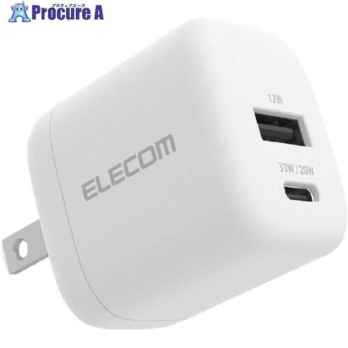 ELECOM スマホ・タブレット用AC充電器 USB PD 33W USB-C USB-A スイング...