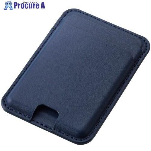 ELECOM スマホカードケース MAGKEEP 軽量 スリム 2枚収納 ネイビー  ■▼716-9...