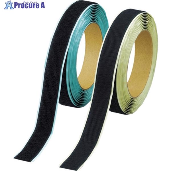 TRUSCO マジックテープ[[R下]]セット弱粘着 20mm×5m黒(1巻＝1セット)  ▼819...