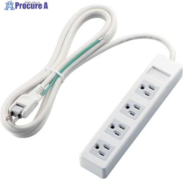 ELECOM オフィス用タップ 3ピンプラグ マグネット付 4口 2.5m ホワイト  ▼821-8...