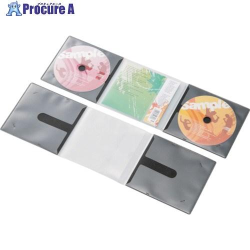 ELECOM DVD・CD用スリム収納ソフトケース 2枚収納タイプ 10枚 ブラック  ■▼828-...
