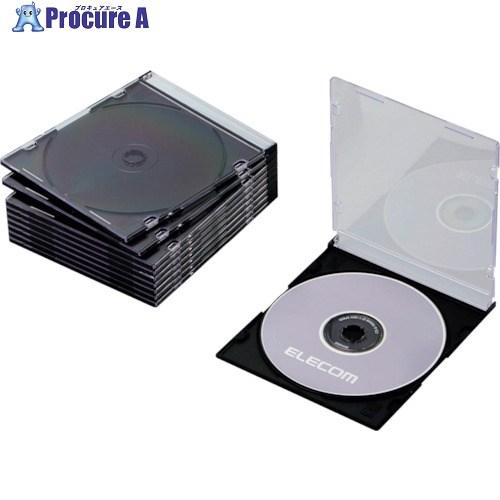 ELECOM CD・DVD・Blu-rayスリムプラケース 1枚収納ブラック10枚入  ■▼828-...