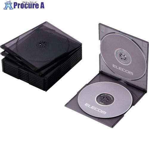 ELECOM CD・DVD・Blu-rayスリムプラケース 2枚収納ブラック10枚入  ■▼828-...