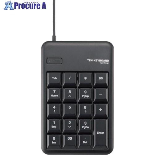 ELECOM 2ポートUSB2.0HUB付USBテンキーボード Mサイズ ブラック  ▼828-29...