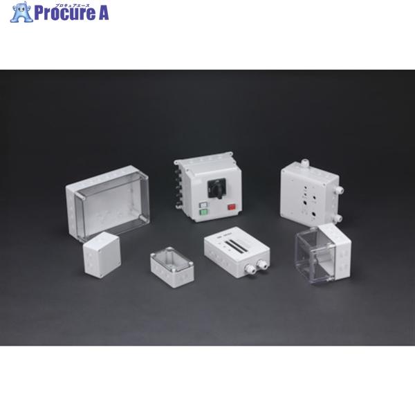 タカチ ノックアウト付防水・防塵ボックス 透明/ホワイトグレー 125×175×75  ▼850-3...