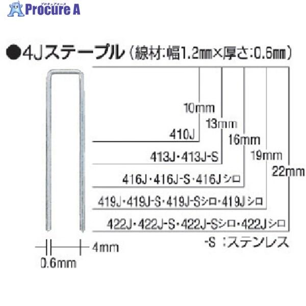MAX タッカ用ステンレスステープル 肩幅4mm 長さ13mm 5000本入り  ▼851-0993...