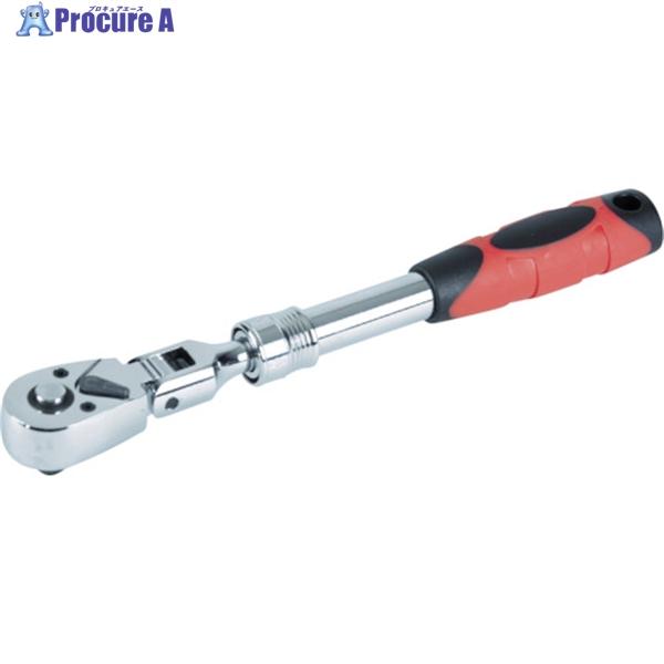 TRUSCO 【売切廃番】首振り伸縮ラチェットハンドル 6.35mm  ▼855-0529 TEFR...
