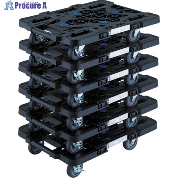 TRUSCO まとめ買い 樹脂製平台車  ルートバン  MPK-500JS-BK 6台セット  ▼8...