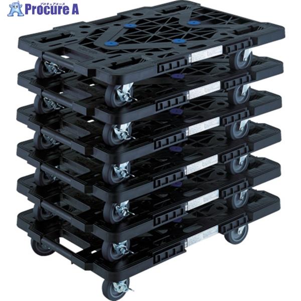 TRUSCO まとめ買い 樹脂製平台車  ルートバン  MPK-600JS-BK 6台セット  ▼8...