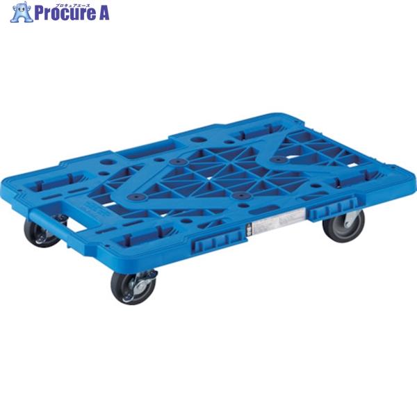 TRUSCO 樹脂製平台車  ルートバンメッシュタイプ 615X415 4輪自在 ストッパー付 青 ...