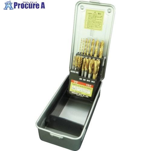 ISF TINコーティング コバルトジェット・スパイラルタップ ドリルセット  ■▼858-7538...