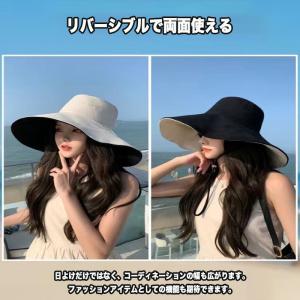 レディース 漁師帽子 両面使え UVカット お...の詳細画像1
