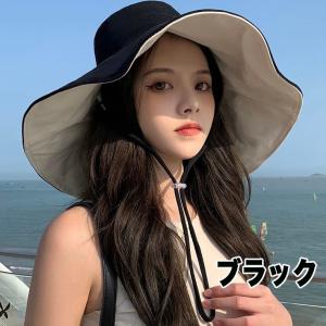 レディース 漁師帽子 両面使え UVカット お...の詳細画像2