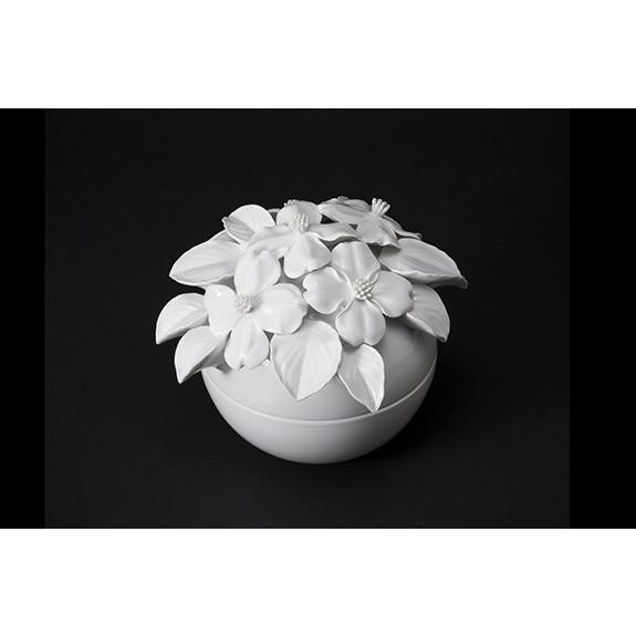 【英一郎製磁】 はなみずきお骨壺（中）