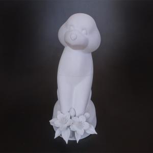 犬用ペットお骨壷ZUTTO【トイプードル・桜二輪付き】磁器彫刻作家・福重英一郎