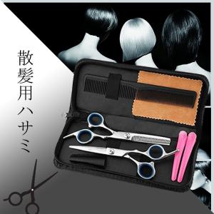 散髪 理容 はさみ ヘアカット スキバサミ 2本セット 収納ケース付き