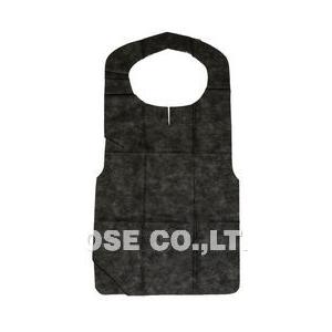 不織布 紙エプロン 黒 100枚 25枚 x 4パック 業務用 使い捨て : KOINS