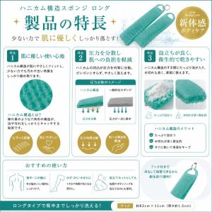 ロングスポンジ バスタイム ボディケア ハニカ...の詳細画像1