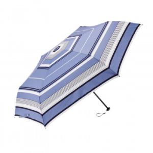 ハンディールーフ(TM) 折 60cm 折りたたみ傘 マルチボーダー ダスティブルー