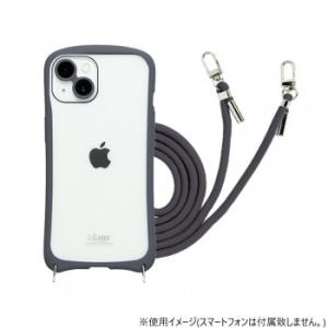 iPhone15/14兼用背面型ケース i.Color Charcoal iP23-61-ICSH0...