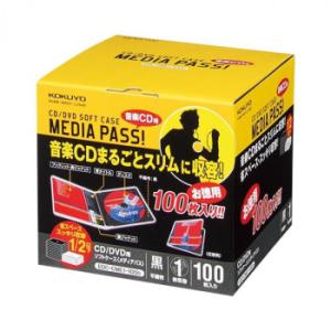 コクヨ CD/DVDソフトケース 100枚 黒 EDC-CME1-100D