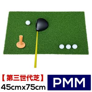 高密度ゴルフマット PMM45cmx75cm 第三世代芝 ゴムティー1個付き 業務用 高品質 人工芝マット Aセット｜progolf